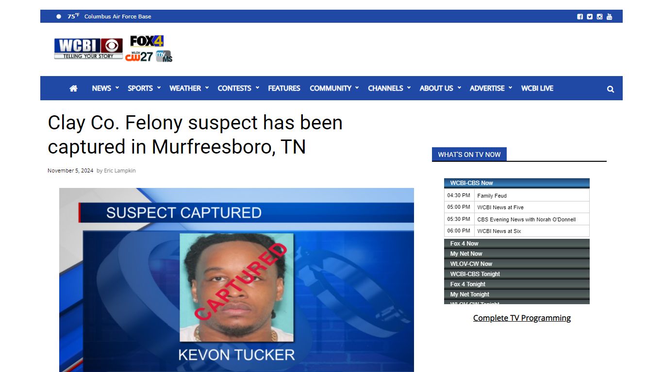 Clay Co. Felony suspect has been captured in Murfreesboro, TN