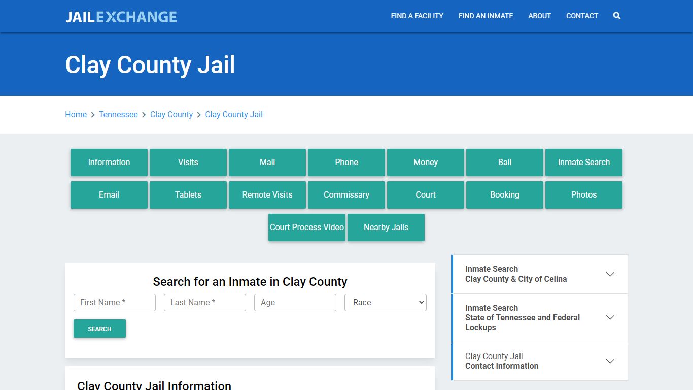 Clay County Jail Roster Lookup, TN, Inmate Search - Jail Exchange